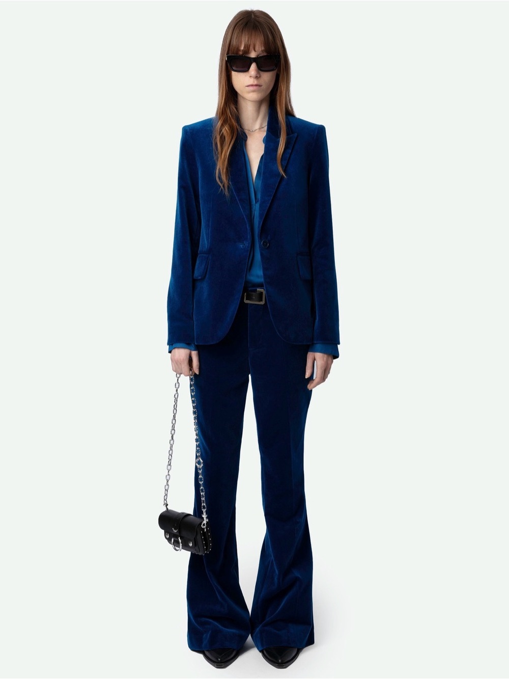 Zadig & Voltaire Navy Velvet Blazer sz 36 - Picture 4 of 10